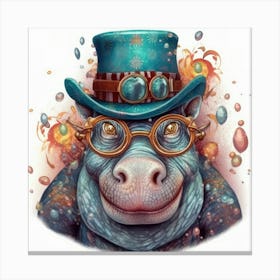 Steampunk Hippo Stampe su tela