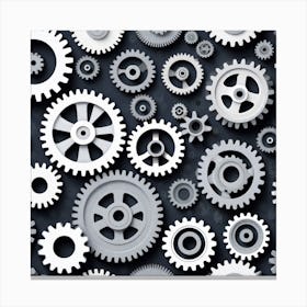 Gears On A Black Background 28 Canvas Print