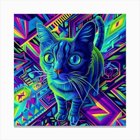 Psychedelic Cat 1 Canvas Print