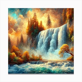 Waterfall Painting 1 Canvas Print