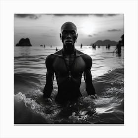 Man In The Water Canvas Print