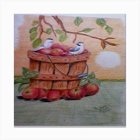 Apple Basket Canvas Print