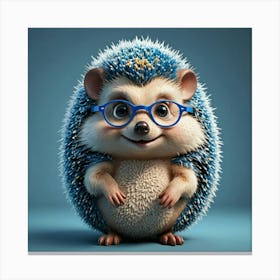 Hedgehog With Glasses 2 Canvas Print