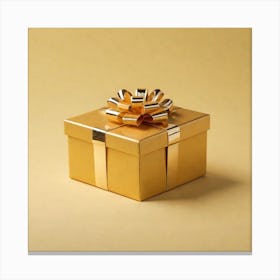 Gold Gift Box Canvas Print