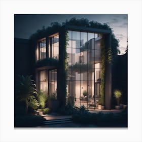 Leonardo Diffusion Big Luxuary Exterior House Strip Ledlight O 1 Canvas Print