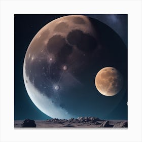 Moon And Planets Canvas Print
