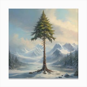 Tree In The Snow 1 Canvas Print