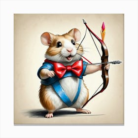 Hamster With Bow And Arrow 7 Canvas Print