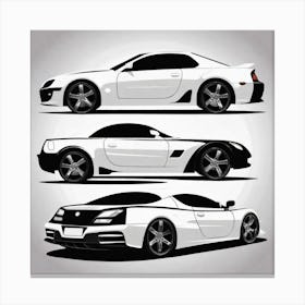 Three Sports Cars Canvas Print