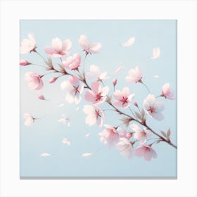 "Whispers of Spring"  Gentle cherry blossoms cascade across a soft blue canvas, each petal a delicate brushstroke of nature’s serene beauty.  Discover the serene charm of 'Whispers of Spring', where soft cherry blossoms dance in a tranquil breeze. This piece captures the fleeting beauty of spring, a timeless reminder of nature's delicate balance, perfect for bringing a breath of fresh air into any space. Canvas Print