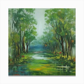 Default Original Landscape Plants Oil Painting 12 Canvas Print