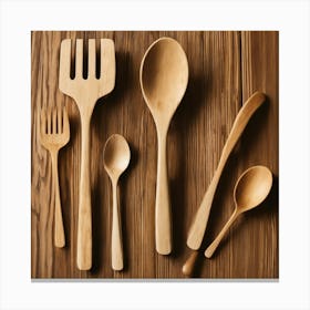 Wooden Utensils Canvas Print