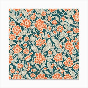 Mid Century inspired modern Seamless floral Pattern, 260 Canvas Print