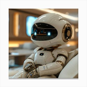 Robot Sitting On A Couch Canvas Print