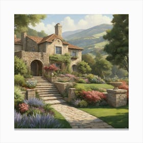 California Cottage art print Canvas Print