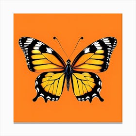 Butterfly On Orange Canvas Print