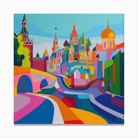 Abstract Travel Collection Moscow Russia 3 Canvas Print