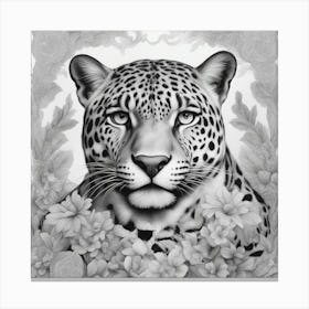 Leopard In Flowers Canvas Print