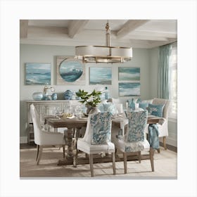 Coastal Oasis Dining Room Style 1 Canvas Print