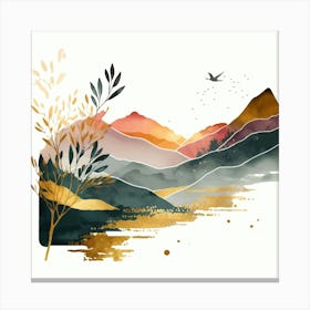 Watercolor Landscape Painting 2 Canvas Print