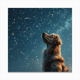 Golden Retriever Stargazing Canvas Print