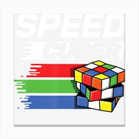 Speed Cubing Puzzle Cubing Cuber Kids Canvas Print