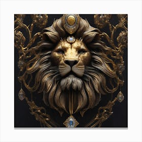 Nobel Lion Head Canvas Print