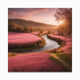 Pink Fields Canvas Print