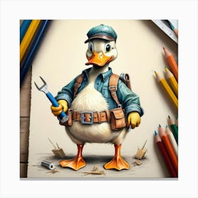 Ducky Cartoon Canvas Print