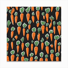 Carrots On Black Background 4 Canvas Print