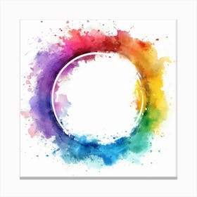 Rainbow Watercolor Splatter Canvas Print