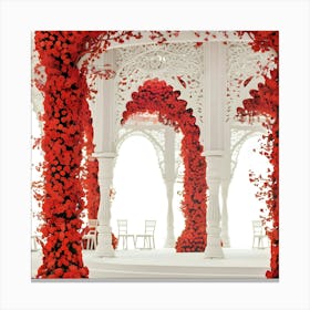 Red And White Wedding in India Canvas Print