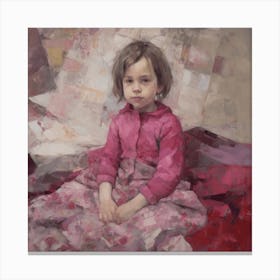 Little Girl In Pink #7 Art Print Canvas Print