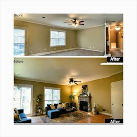 Before And After Photos Of A Room (3) Canvas Print