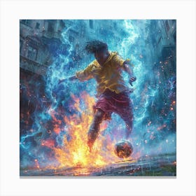 Lightning Soccer Player Canvas Print