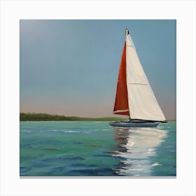 Sailboat On The Water Canvas Print