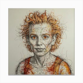 Drawing Of A Woman Canvas Print