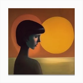 Woman In Front Of The Sun Canvas Print