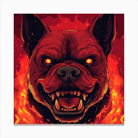 Scary Dog Emoji Dynamic Background 3 Canvas Print