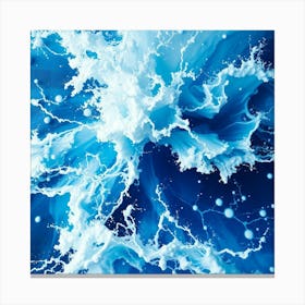 Blue Water Splash Canvas Print