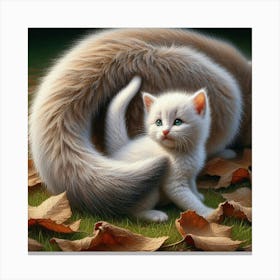 Cat And A Kitten Canvas Print