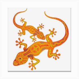 Lizards Reptiles Nature Animals Wildlife Colorful Canvas Print