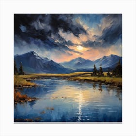 Sunset By The River 10 Canvas Print