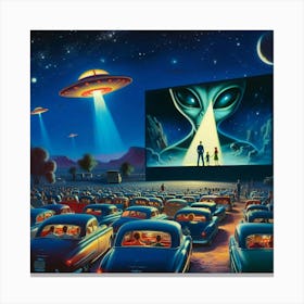 Aliens In The Theater 3 Canvas Print