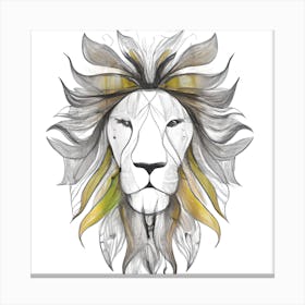 Lion Lineart Canvas Print