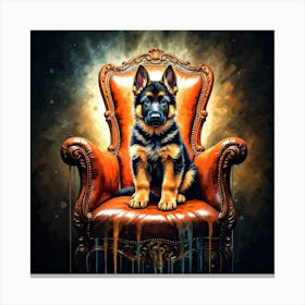 German Shepherd In The Throne Stampe su tela