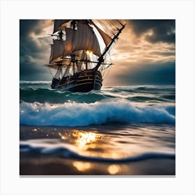 0 View Of Turbulent Swells Of A Violent Ocean Storm, Esrgan V1 X2plus (1) Canvas Print