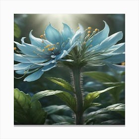 Blue Flowers In The Forest 1 Canvas Print