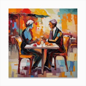 Couple At The Table Canvas Print