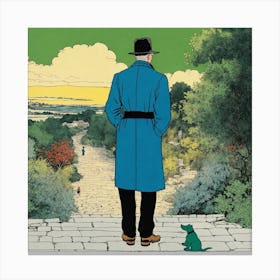 Man And A Dog Canvas Print